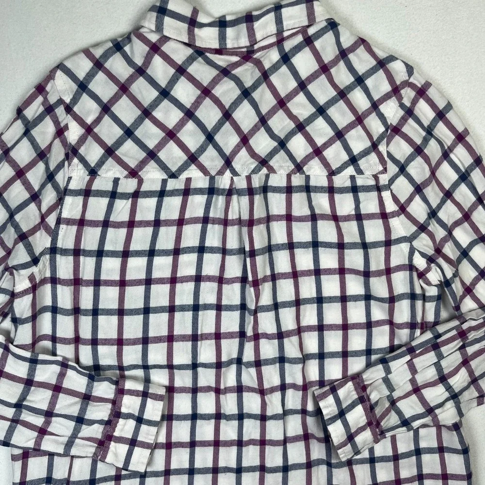 Lucky Brand Shirt‎ Men's Large White Window Pane Pattern Classic Fit Long Sleeve